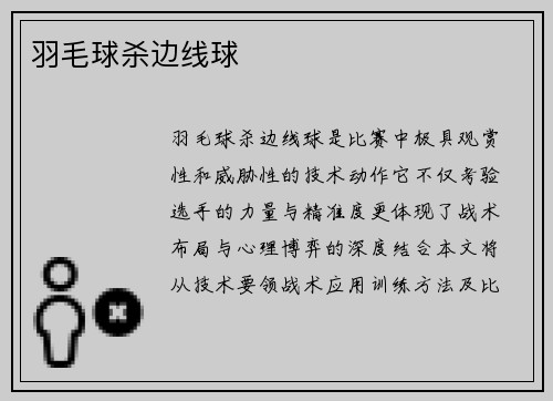 羽毛球杀边线球